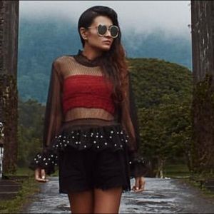 Shein Red Bandeau Crop Top